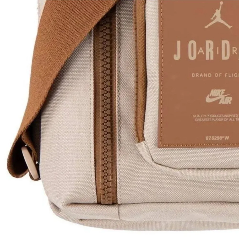 Nike Jordan Air Hesi Crossbody Sling Bag Tan Brown Jumpman Backpack Nylon Small - Picture 6 of 14